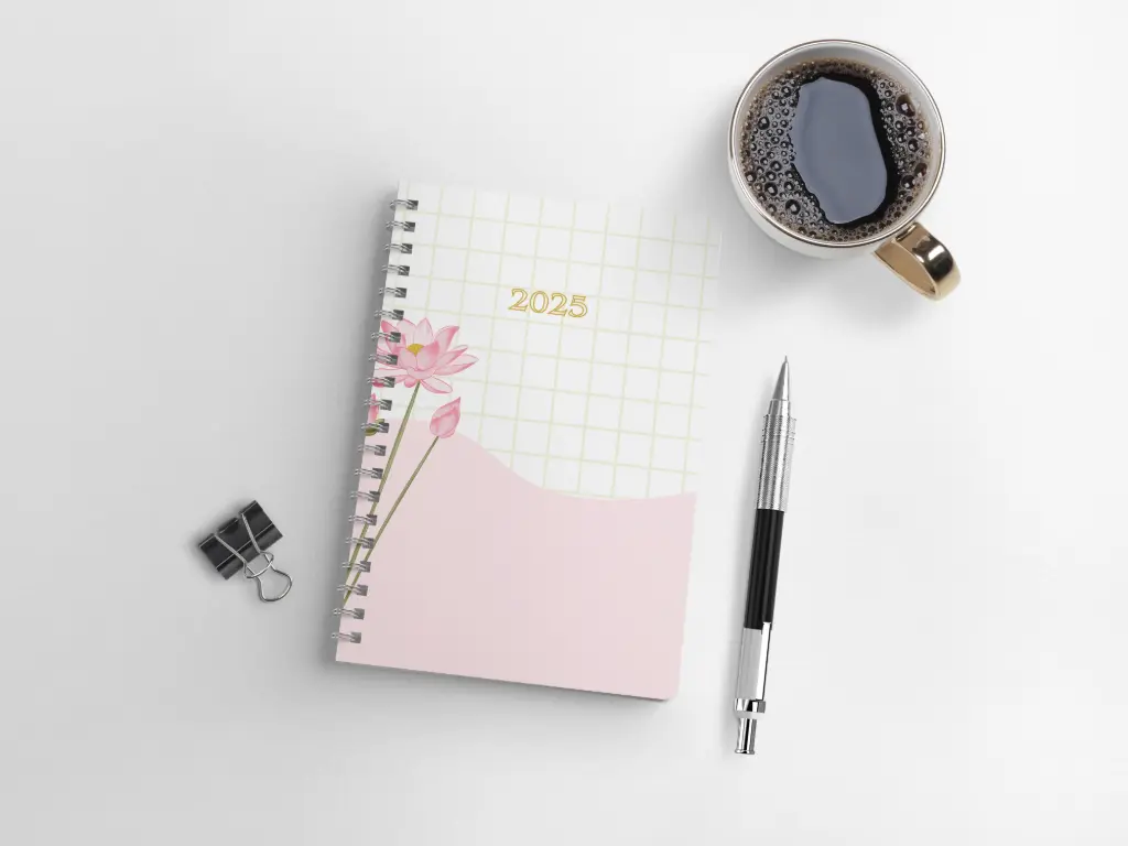 Bloom Grid – 2025 A5 Spiral Notebook