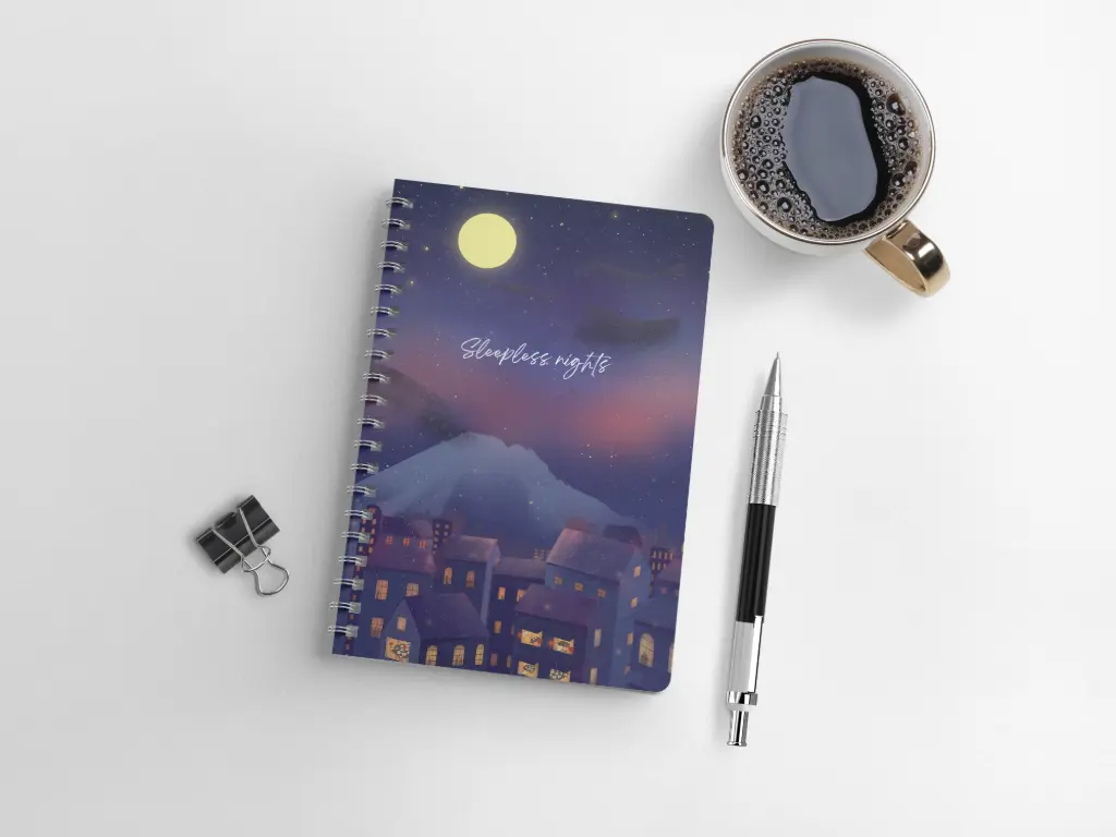 Sleepless Nights A5 Spiral Notebook