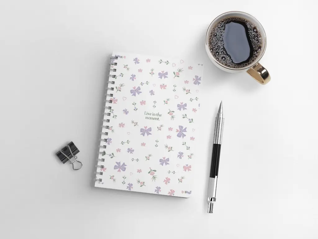 "Floral Serenity Notebook" A5 spiral notebook